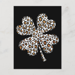 Clover Shamrock Leopard Spots St. Patrick's Day Briefkaart