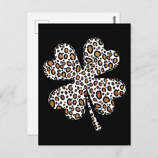 Clover Shamrock Leopard Spots St. Patrick's Day Briefkaart (Voorkant / Achterkant)