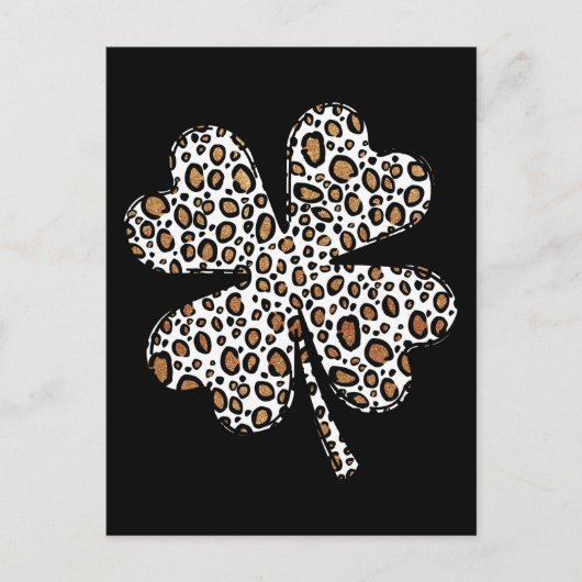 Clover Shamrock Leopard Spots St. Patrick's Day Briefkaart (Voorkant)