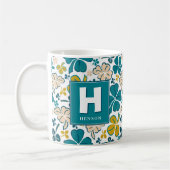 Clover Shamrock Monogrammed St. Patrick's Day Koffiemok (Links)