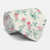 Clover, shamrock on beige. stropdas (Opgerold)