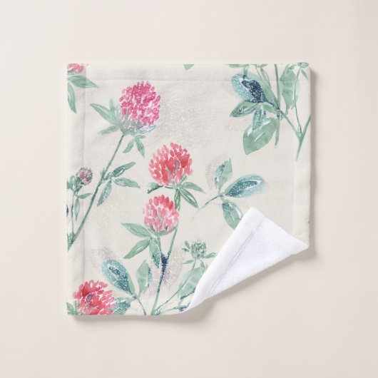 Clover, shamrock op beige. bad handdoek (Wasdoekje)