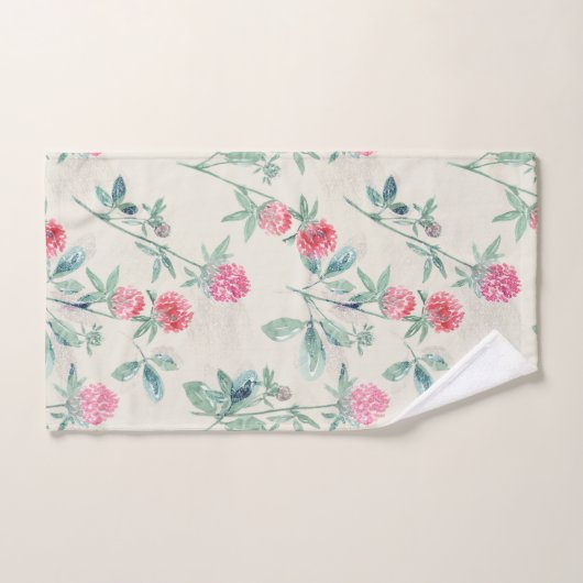 Clover, shamrock op beige. bad handdoek (Handdoek)