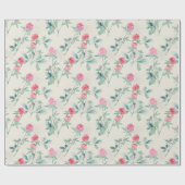 Clover, shamrock op beige. cadeaupapier (Vlak)