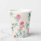 Clover, shamrock op beige. papieren bekers (Voorkant)
