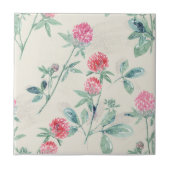Clover, shamrock op beige. tegeltje (Voorkant)