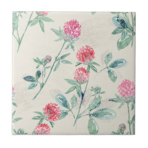 Clover, shamrock op beige. tegeltje