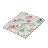 Clover, shamrock op beige. tegeltje (Zijkant)