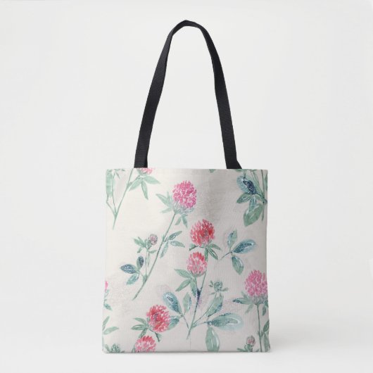 Clover, shamrock op beige. tote bag (Voorkant)