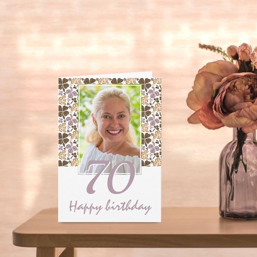 Clover Shamrock Pattern 70th Birthday Foto Kaart