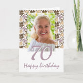 Clover Shamrock Pattern 70th Birthday Foto Kaart (Voorkant)