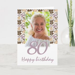 Clover Shamrock Pattern 80th Birthday Foto Kaart