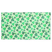 Clover Shamrock Pattern Modern Elegant Green Kussensloop (Voorkant-Links)