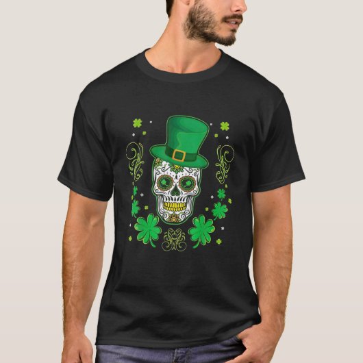 Clover Skull St. Patrick's Day T-shirt (Voorkant)