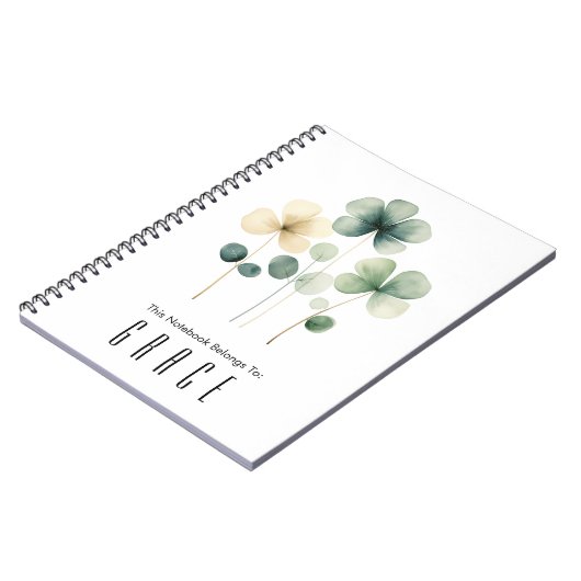 Clover Spiral Notitieboek Personaliseer het (Linkerzijde)