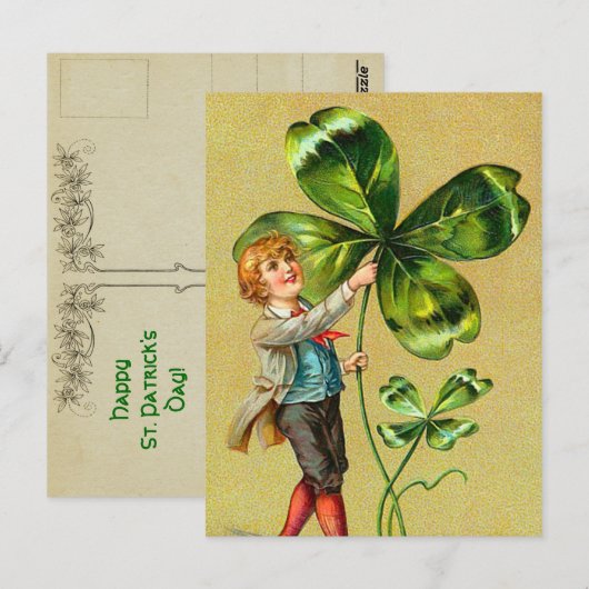 Clover St. Patrick's Day Briefkaarten (Voorkant / Achterkant)