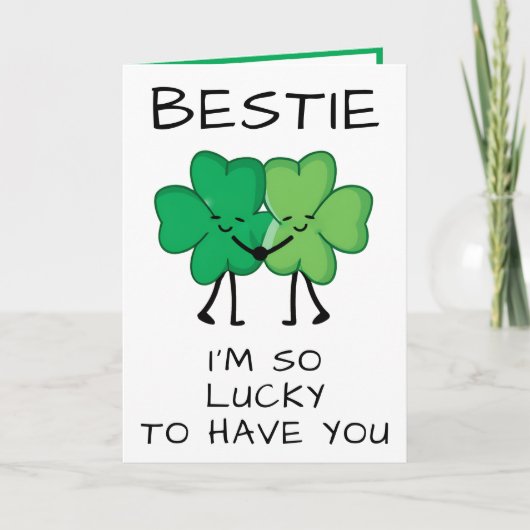 Clover St Patrick's Day Grappige Vriendelijke Verj Bedankkaart (Voorkant)