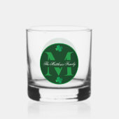 Clover St. Patrick's Day Holiday Monogram Familie Whisky Glas (Voorkant)