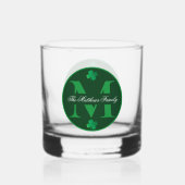 Clover St. Patrick's Day Holiday Monogram Familie Whisky Glas (Achterkant)