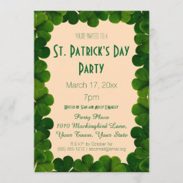 Clover St. Patrick's Day Party Invitation Kaart