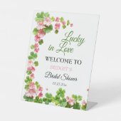 Clover St. Patrick's Day Vrijgezellenfeest WELKOM Reclamebord Met Voetstuk (Voorkant)