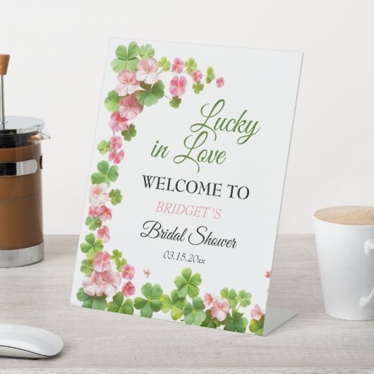 Clover St. Patrick's Day Vrijgezellenfeest WELKOM Reclamebord Met Voetstuk (Insitu)