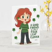 Clover Stripes Vriendenkaart Kaart (Gele Bloem)