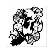 Clover Tuxedo Cat Floral Cats Rubberstempel (Afrduk)