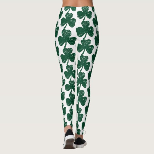 Clover Vibes Stijlvolle Grunge St. Patrick's Day Leggings (Achterkant)