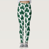 Clover Vibes Stijlvolle Grunge St. Patrick's Day Leggings (Voorkant)