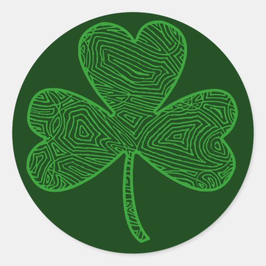 Clover voor plakafdrukken ronde sticker (Voorkant)