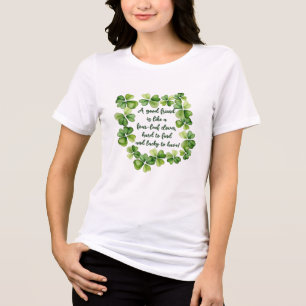 Clover Vriendschap Quote Goede Vriend 4 Leaf Clove Tri-Blend Shirt