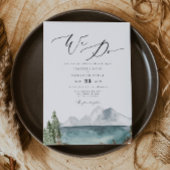 Clover - Waterverf Boho Mountain Lake Wedding Kaart