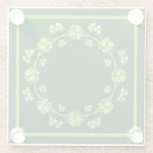 Clover Wreate Green  Celtic Style Glazen Onderzetter (Achterkant)