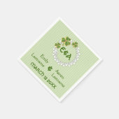 Clover Wreath, monogram strepen Ierse bruiloft Servetten (Hoek)