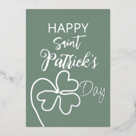 Cloverblad Minimal/ St. Patrick's Day Folie Feestdagenkaart