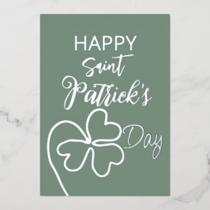 Cloverblad Minimal/ St. Patrick's Day Folie Feestdagenkaart