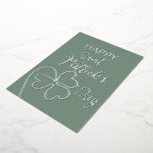 Cloverblad Minimal/ St. Patrick's Day Folie Feestdagenkaart (Gedraaid)