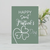 Cloverblad Minimal/ St. Patrick's Day Folie Feestdagenkaart (Staand Voorkant)