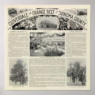 Cloverdale, Californië Poster