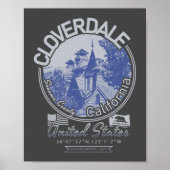 CLOVERDALE SONOMA CALIFORNIA - STAD VAN CLOVERDALE POSTER (Voorkant)