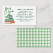 Clovers Book Stack Bring Books For Baby Shower Informatiekaartje (Voorkant / Achterkant)