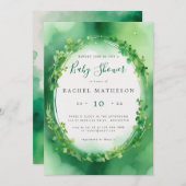 Clovers Green St Patricks Day baby shower Kaart (Voorkant / Achterkant)