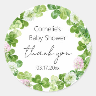 Clovers Greenery Bedankt voor je steun Ronde Sticker