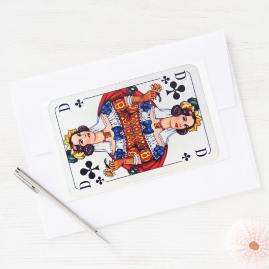 Clovers Queen speelkaarten Stickers (Envelop)