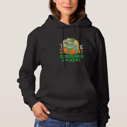 Cloversaurus Rex Leprechaun St Patricks Day St. Pa Hoodie (Voorkant)