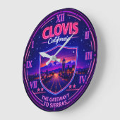 Clovis California Sierra Gateway Mountain Neon Grote Klok (Hoek)