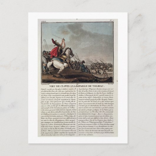 Clovis I (c.466-511) bij de slag om Tolbiac, 496 Briefkaart (Voorkant)