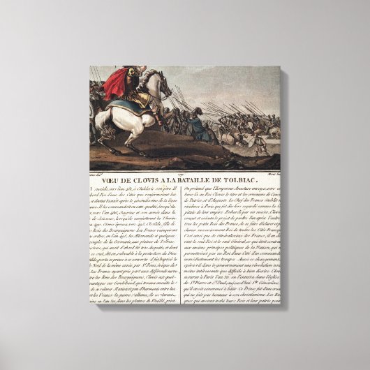 Clovis I (c.466-511) bij de slag om Tolbiac, 496 Canvas Afdruk (Voorkant)