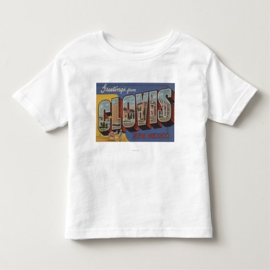 Clovis, New Mexico - grote letterscènes Kinder Shirts (Voorkant)